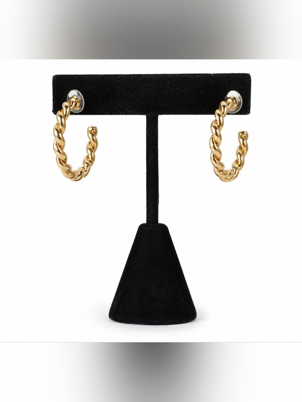 NWT Napier 1.25" Twisted Gold Tone Hoop Earrings